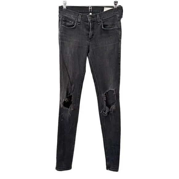 RAG & BONE Slim Fit Skinny Distressed in Rock Sz 26 - Picture 2 of 6